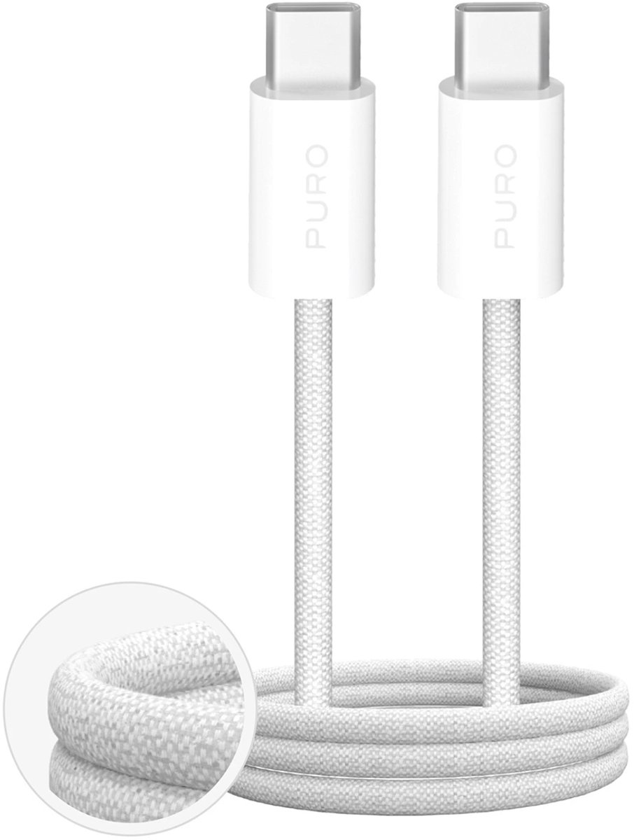 Puro Fabrik 4 100W Braided Cable USB-C - USB-C 1m - White