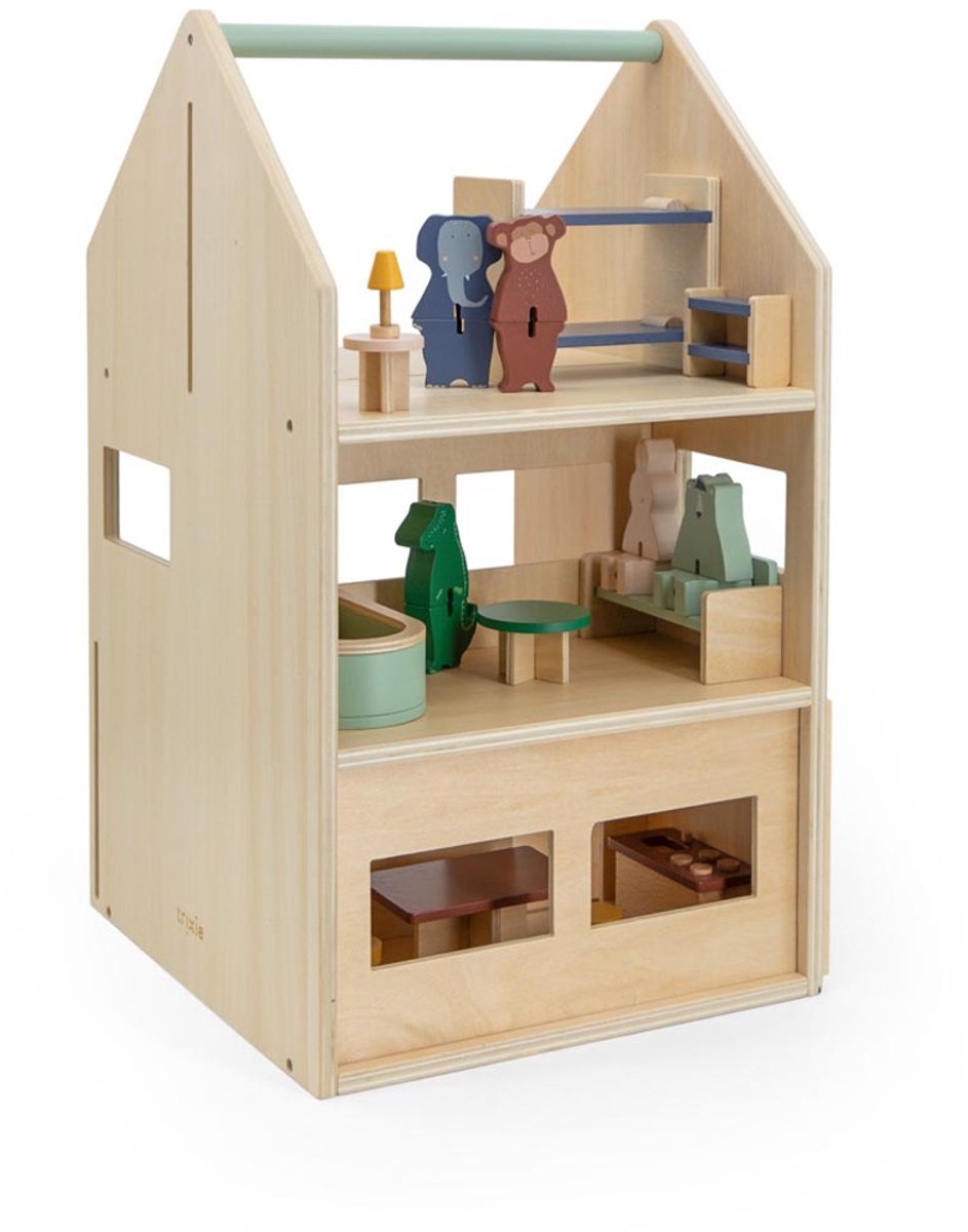 Trixie Baby Wooden Dollhouse with Accessories