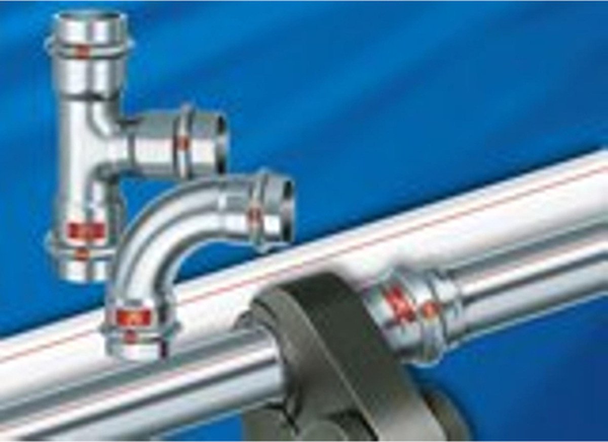 Viega Prestabo T-stykke 22 mm x 3/4" x 22 mm forzinket stål
