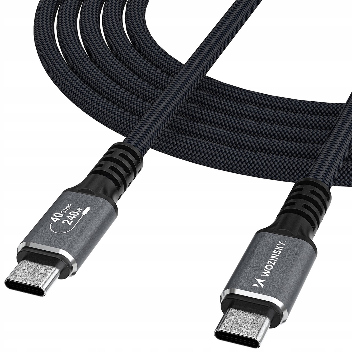Wozinsky WPS-UY41S USB-C USB4 Cable 40Gb/s 240W 1m 4K - Black