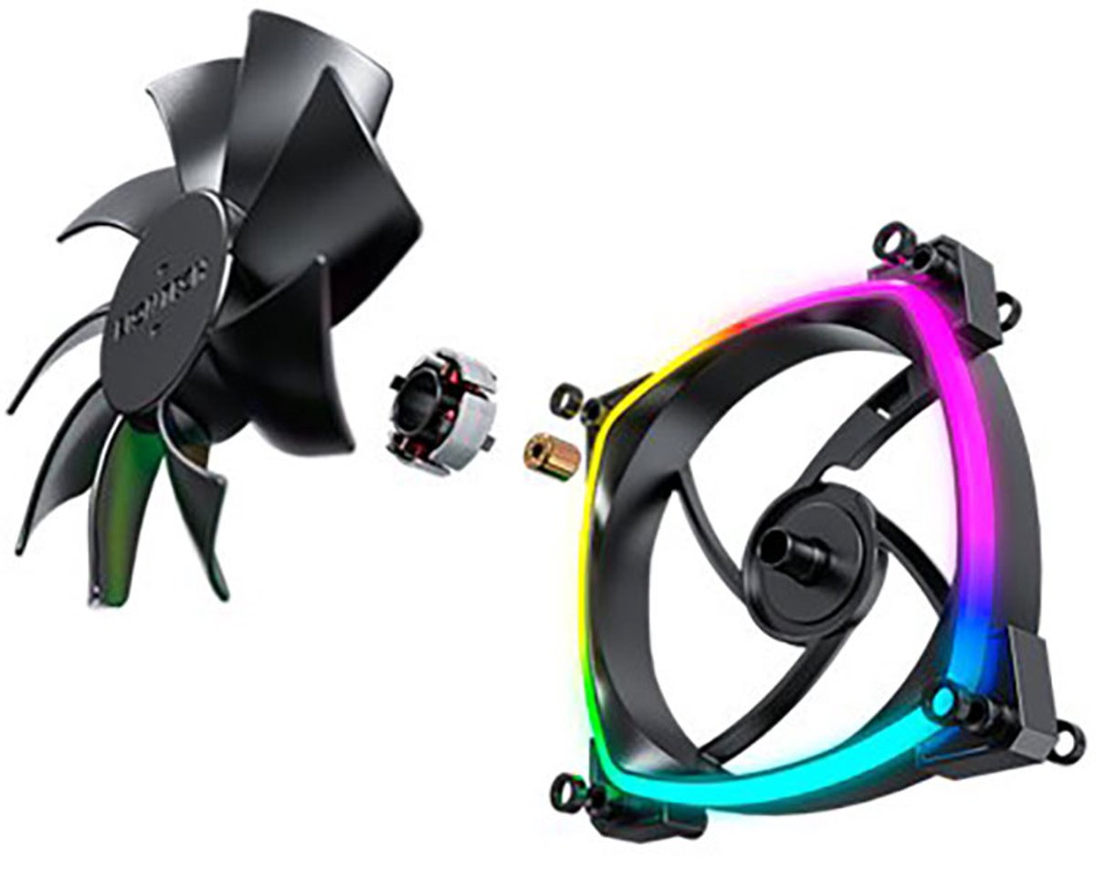 Montech AX120 PWM BK - Kabinet køler - 120mm - Sort med RGB LED lys - 27 dBA