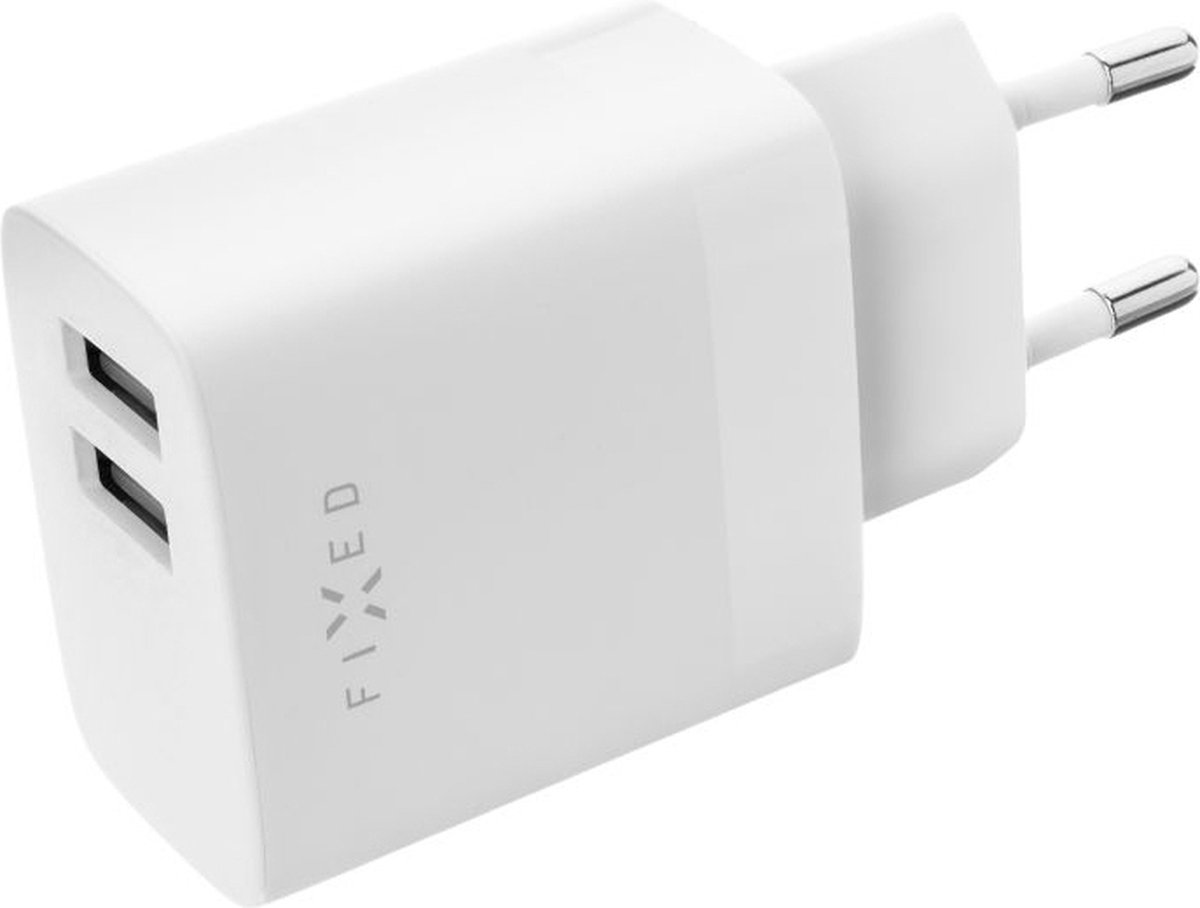 FIXED Hjemmeoplader 2xUSB-A 17W Hvid