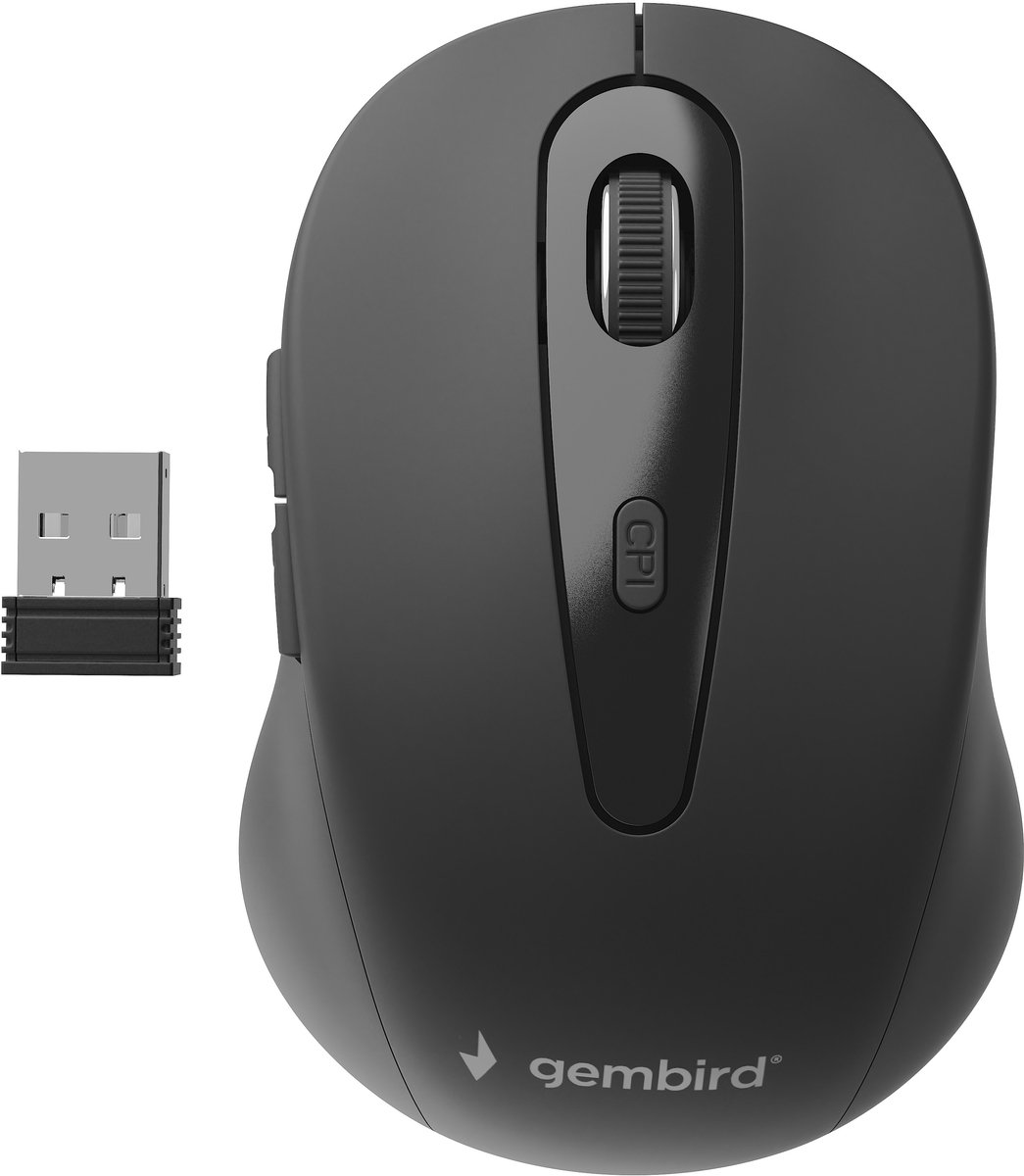 Gembird Wireless optical mouse 6B-01 - Mus - Optisk - 6 knapper - Sort