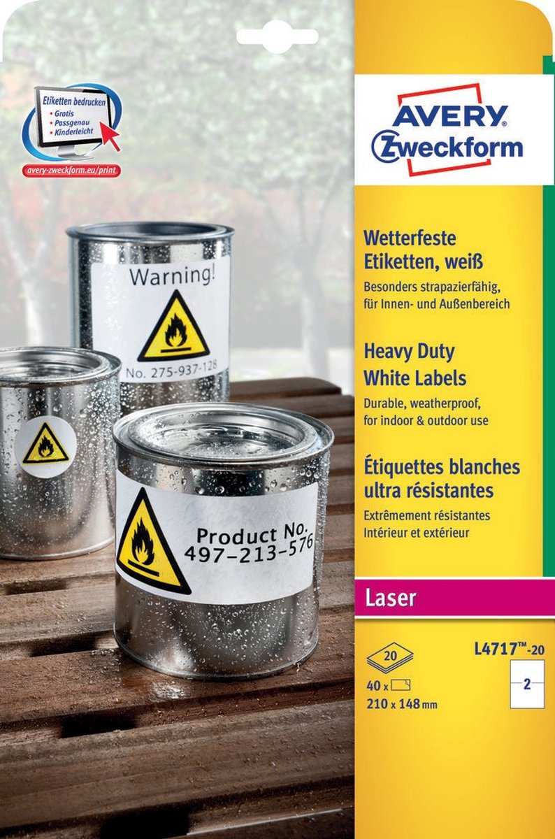 Avery Zweckform - labels - matte - 40 label(s) - 210 x 148 mm