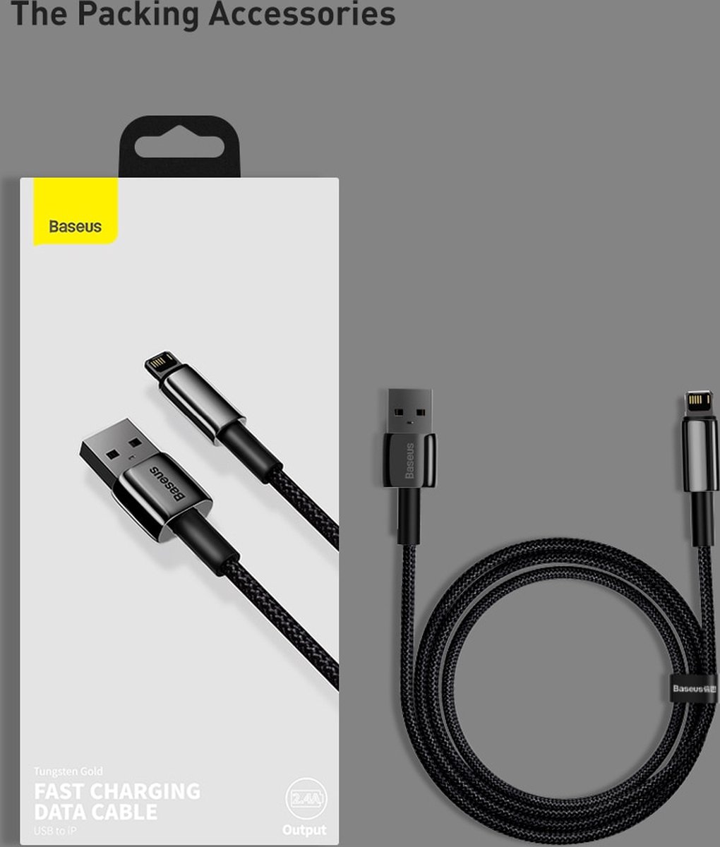 Baseus Tungsten Gold Cable USB to Lightning 2.4A 2m