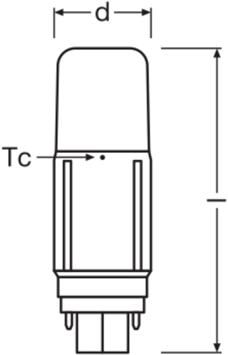 Osram LED pære DULUX LED D vertical 5.5W/830 (13W) G24D-1 EM/230V G24d-1