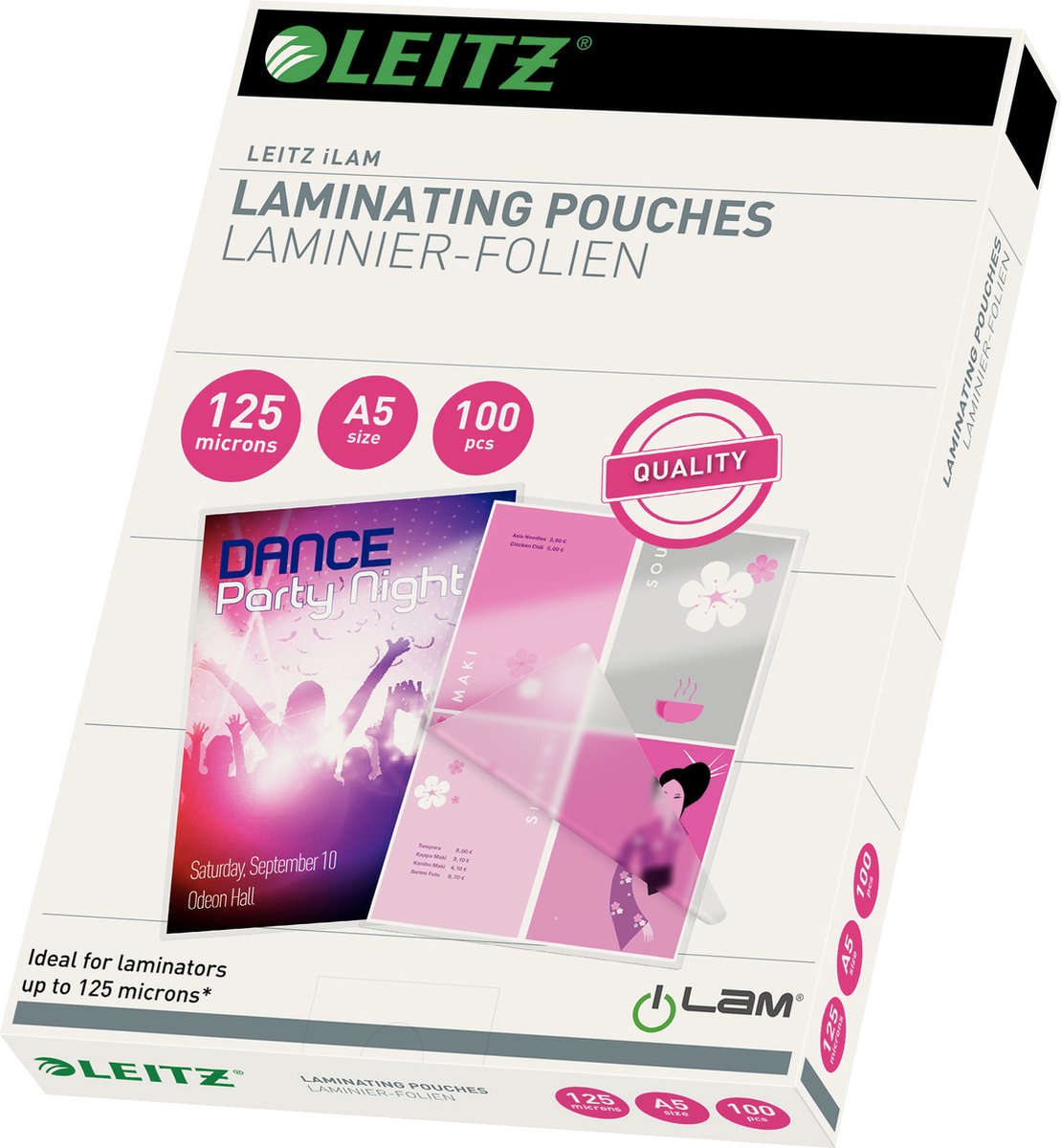 Leitz Lamineringslommer A5 125 my