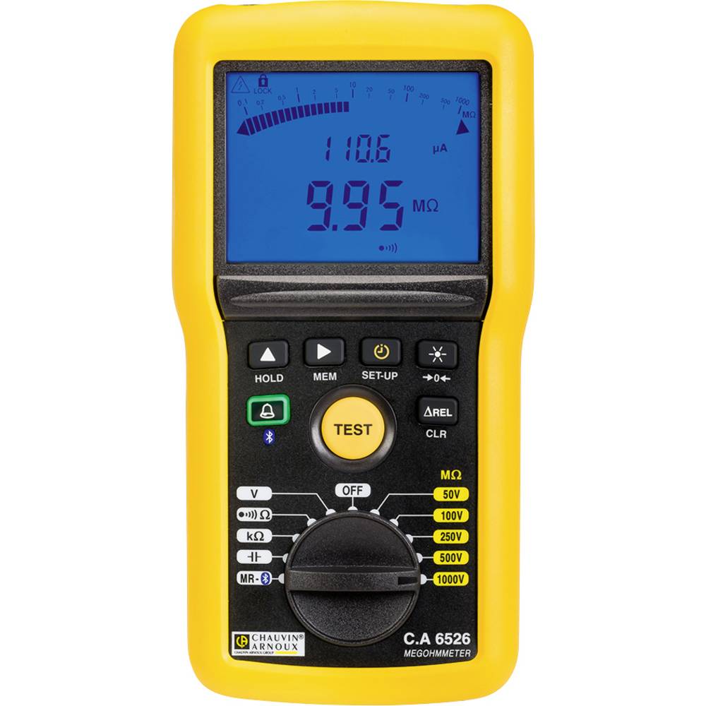 Chauvin Arnoux C.A 6526 Misuratore di isolamento 50 V, 100 V, 250 V, 500 V, 1000 V 200 GΩ