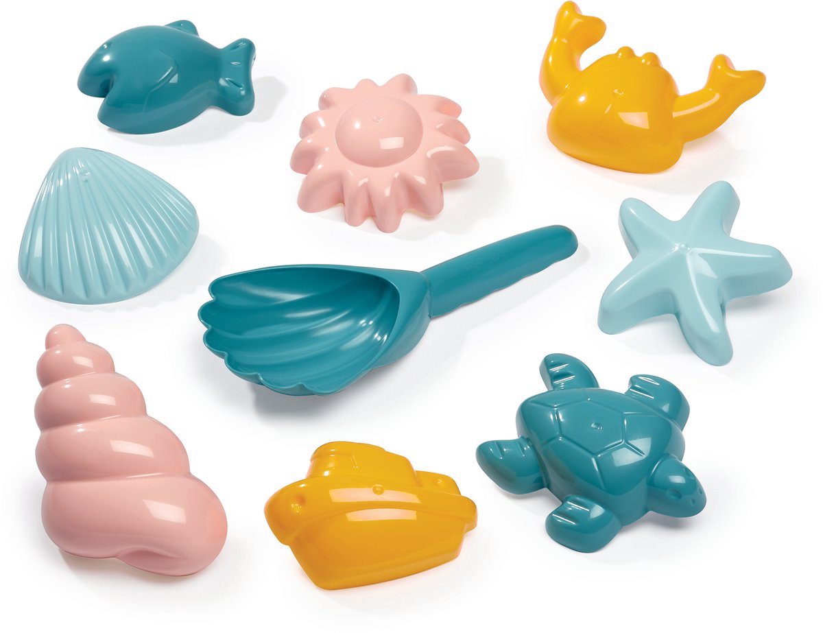 Ecoiffier Shell Sand Molds with Shovel 9 pcs.