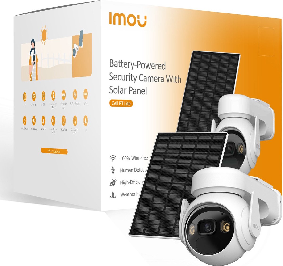 IMOU Cell PT Kit Lite Type C Rotating Outdoor WiFi Camera with Solar Panel