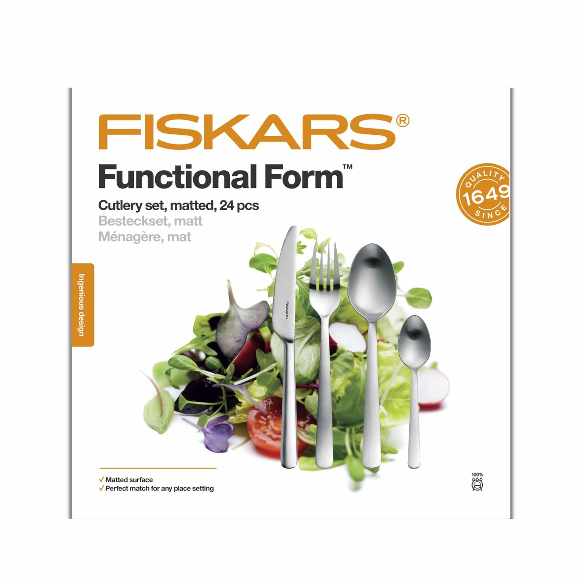 Fiskars - FunctionalForm Cutlery Gift Box 24 pcs - Matte Steel