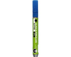 Creativ Company Glass and Porcelain Pen Glitter Semi-Opaque - Blue