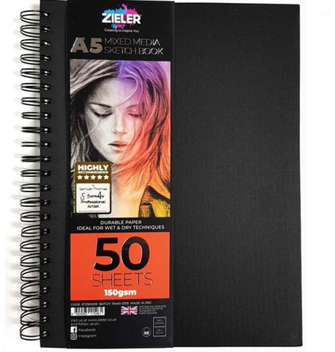 Zieler Skitsebog HardcoverSPIRAL A5 150g