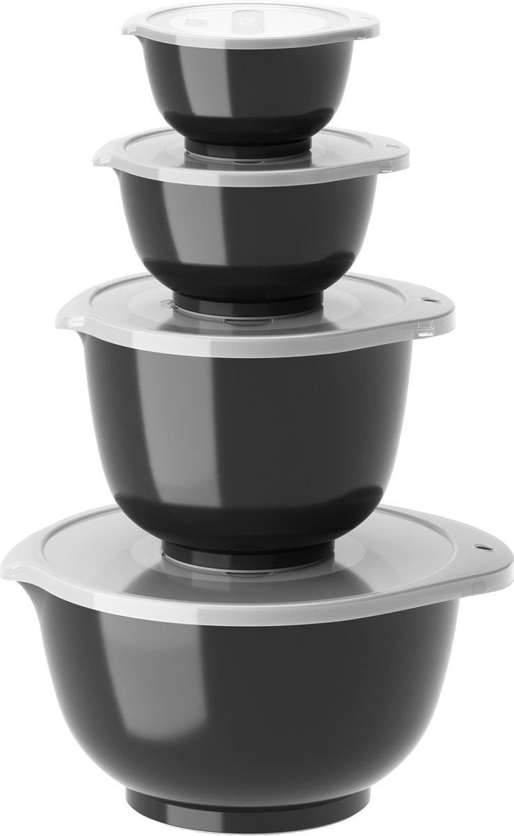 Rosti - Margrethe Bowls - Set of 4 + Lids (Carbon Black)