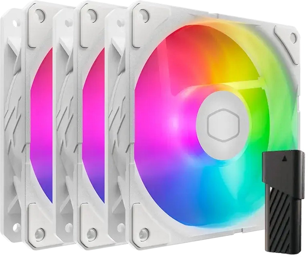 Cooler Master SickleFlow Edge 120 ARGB WE 3-in-1 Fan - 120mm - Hvid med RGB LED lys