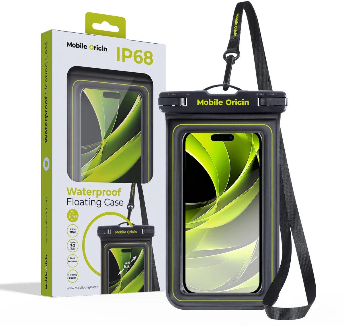 Mobile Origin Waterproof Floating Case 6 -5" - black/green