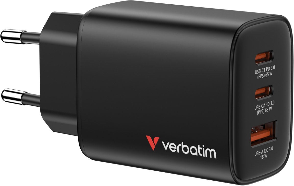 Verbatim Essentials GaN Charger 65W EU plug Black