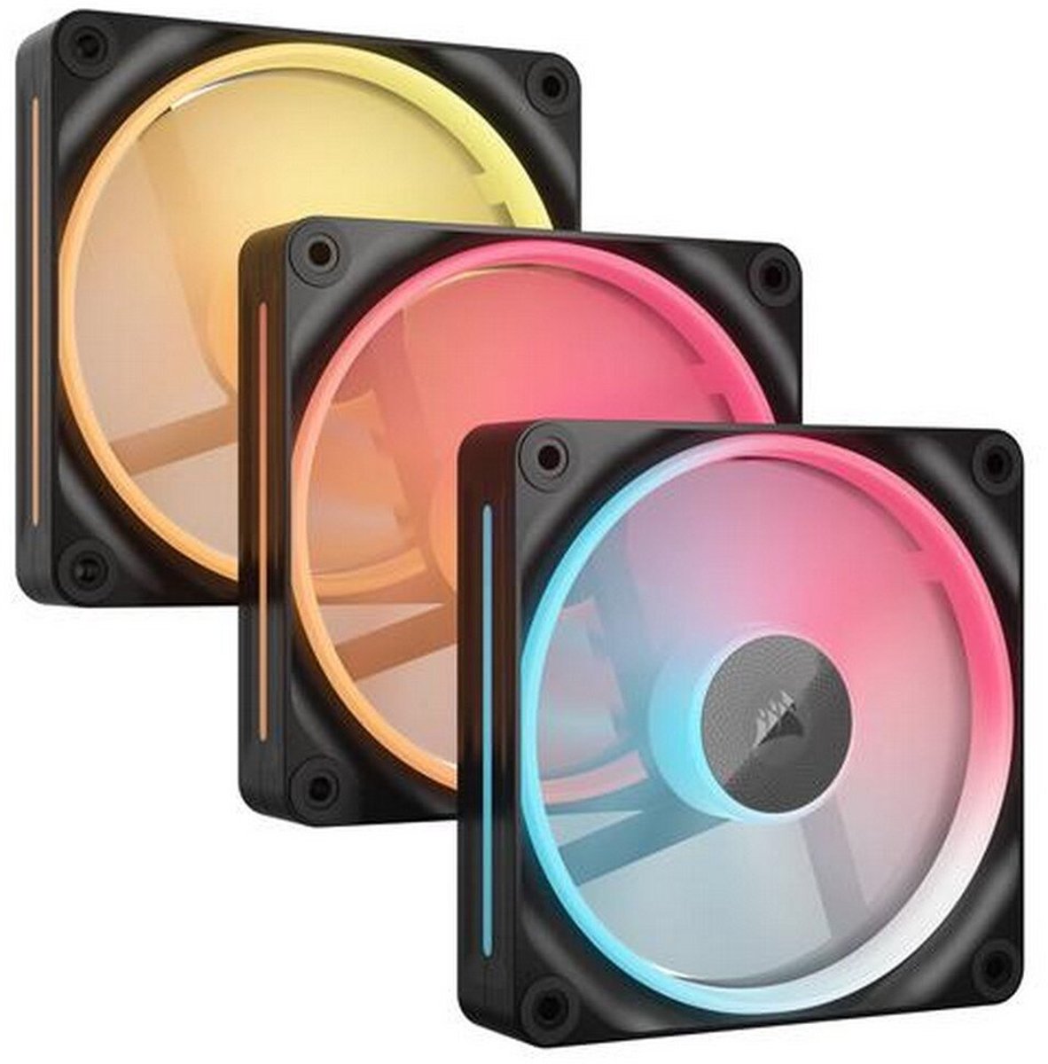 Corsair iCUE LINK LX120-R 3-pack - Kabinet køler - 120mm - Sort med RGB LED lys - 37 dBA
