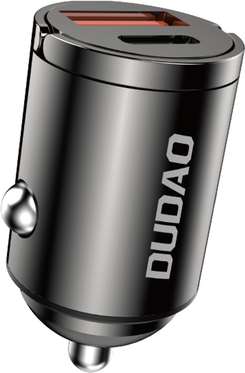 Dudao R3MAX 48W QC PD mini car charger - black