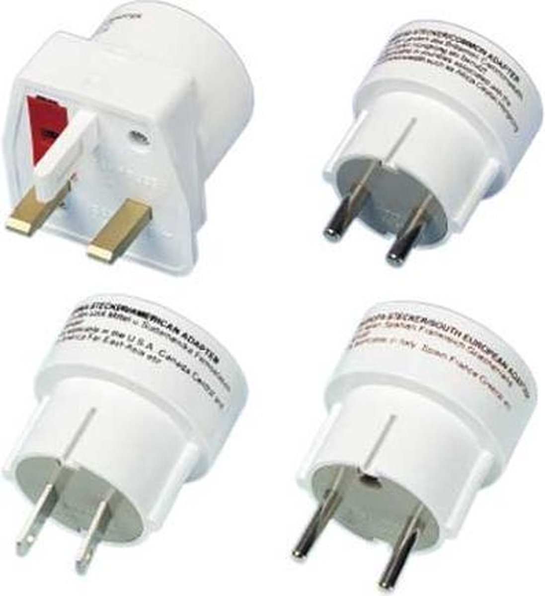 Vivanco Travel adapter Set EURO/USA -> World White