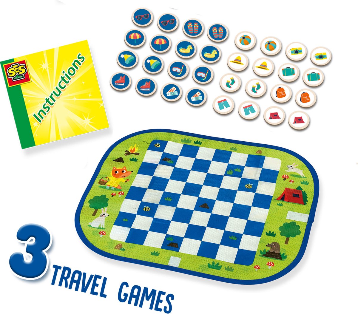 SES Creative Wrap and Go Travel Games 3-in-1