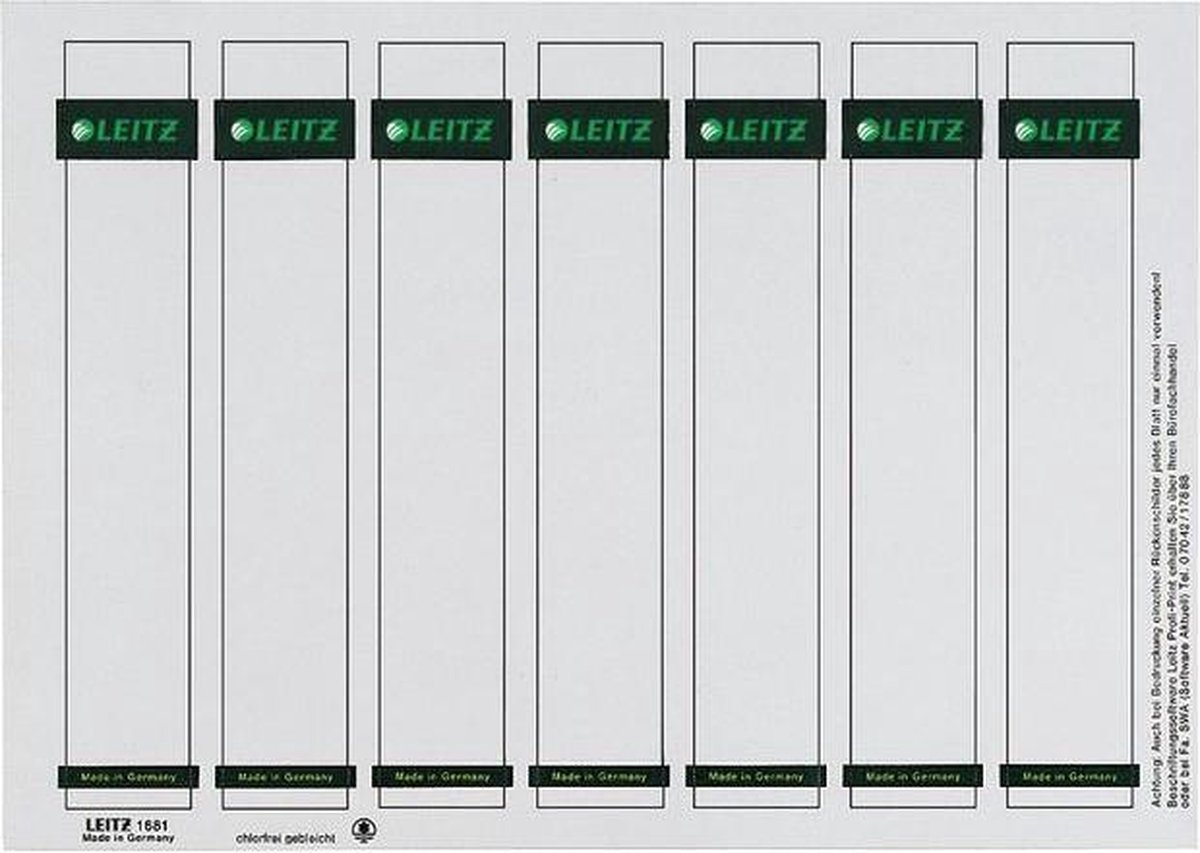 Leitz - lever arch label - grey (pack of 175)