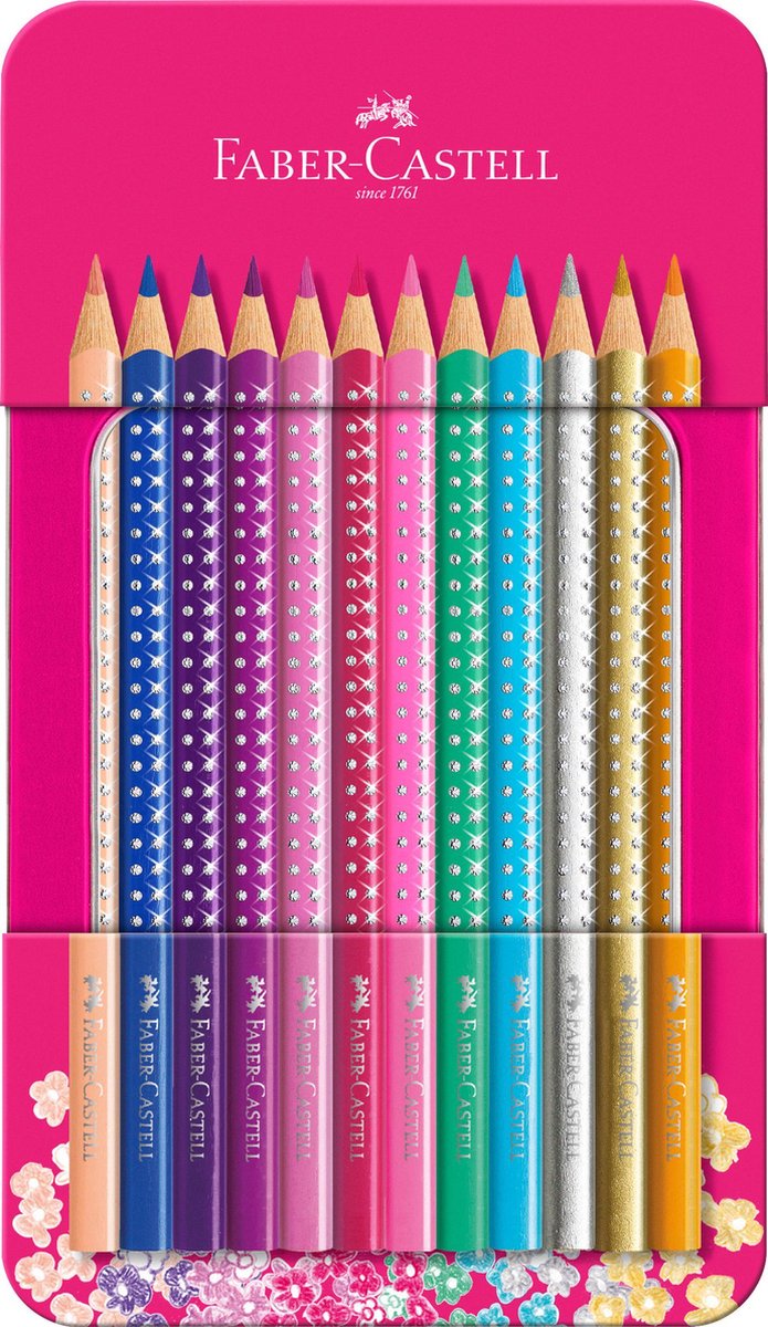 Faber-Castell Sparkle colour pencil.12 pc in tin box