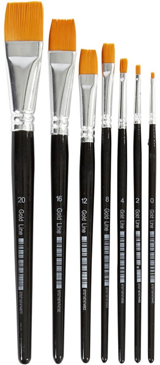 Creativ Company Gold Line Brushes - 7 mixed