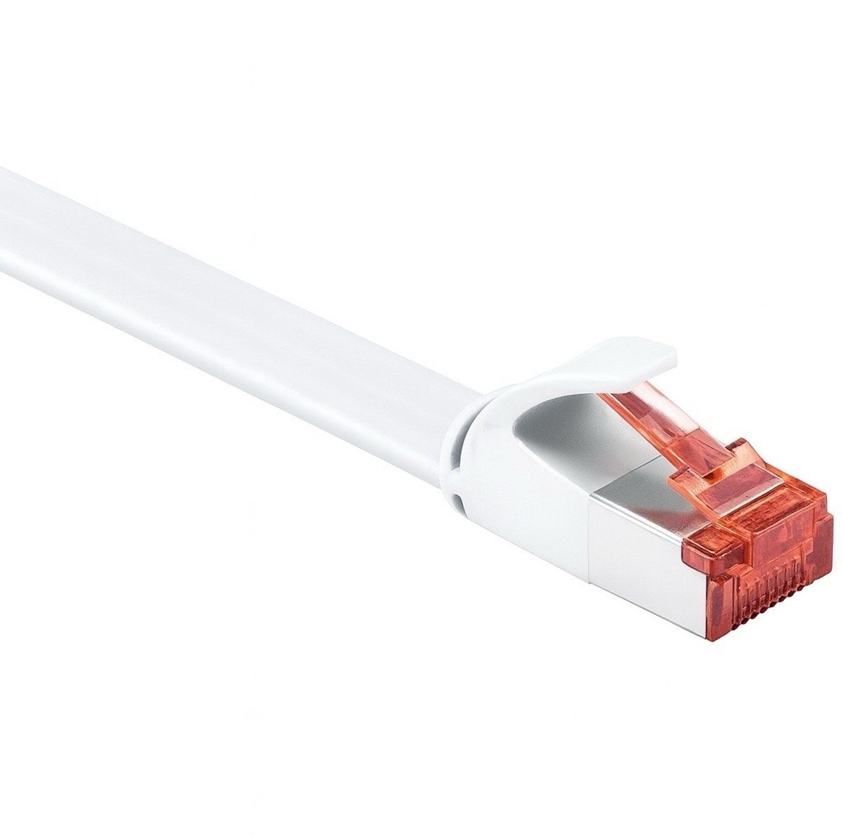 Pro CAT 6 flat patch cable U/FTP white - Hvid - 20m