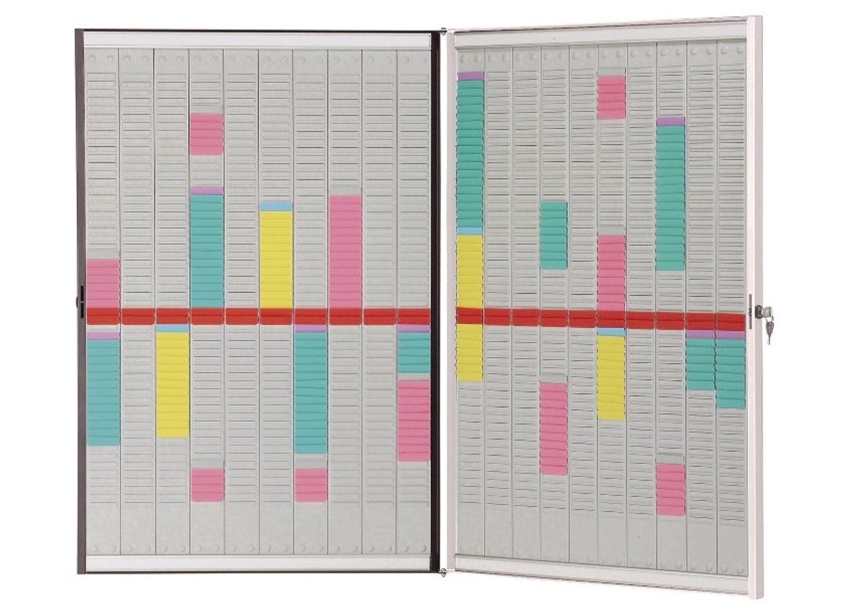 Nobo combo board: whiteboard card planner - 54 slots x 20 columns - double-sided