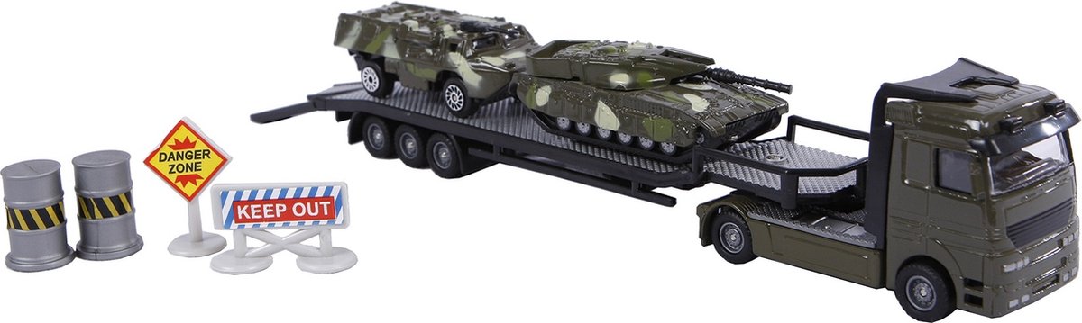 2-Play Traffic 2-Play Die-cast Truck Transporter with Tanks 24cm