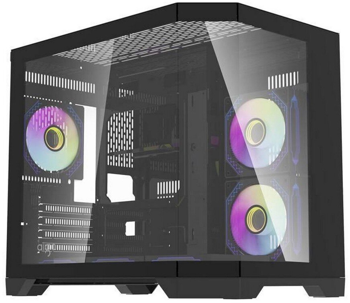 Darkflash FT418 computer case + 6 aRGB fans (black) - Kabinet - Minitower - Sort