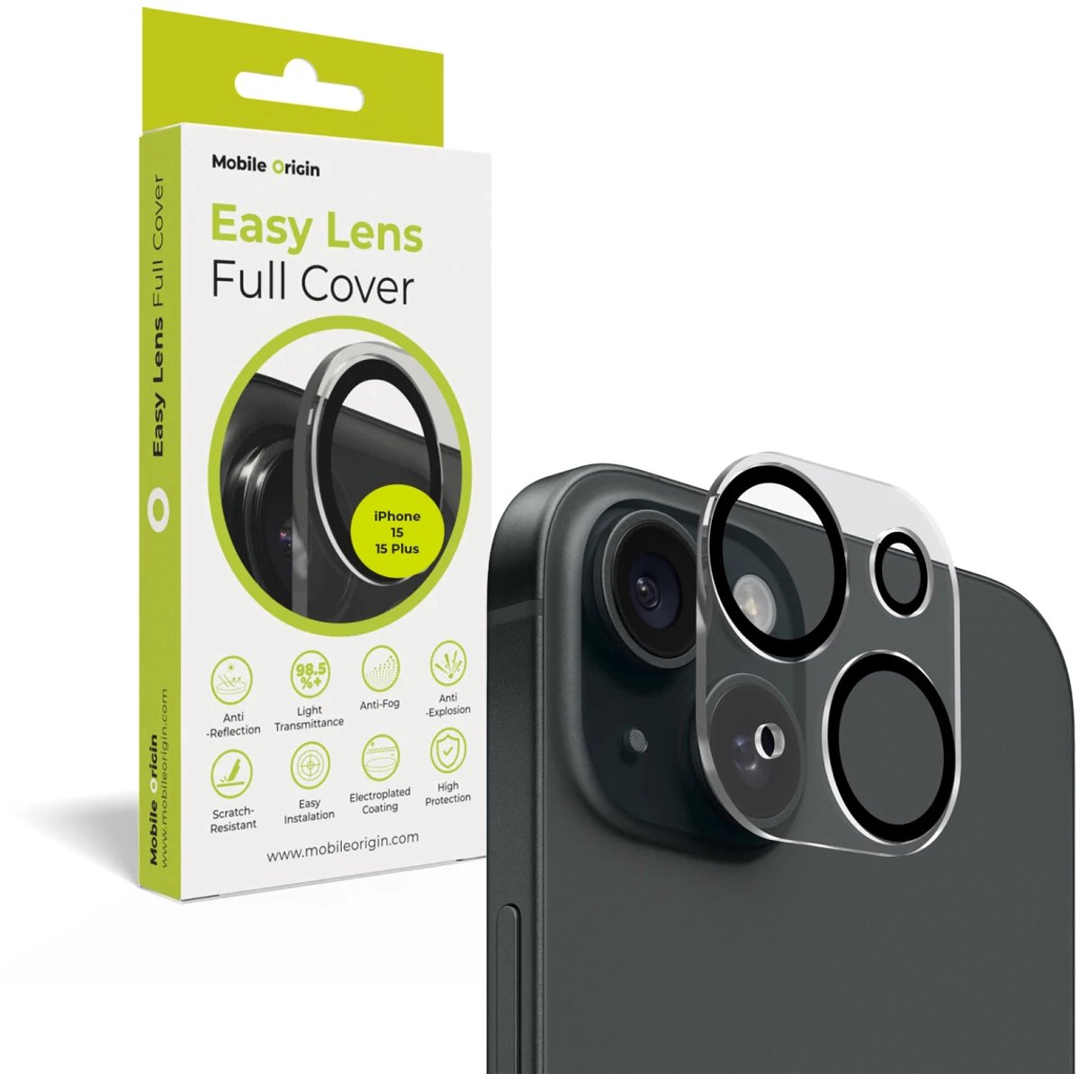 Mobile Origin Easy Lens full cover - clear - iPhone 15 / 15 Plus