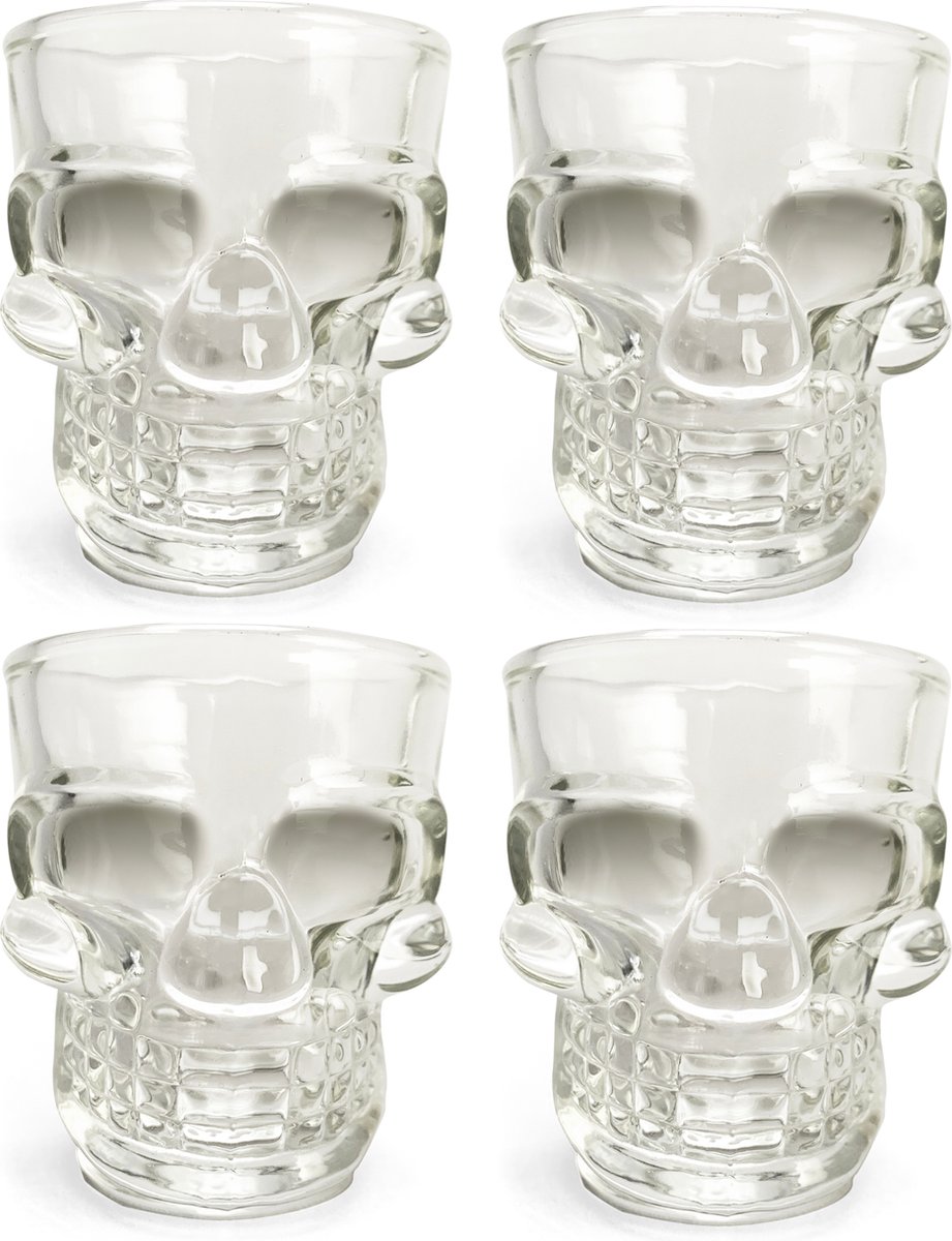 Kikkerland Skull Shot Glass Set of 4