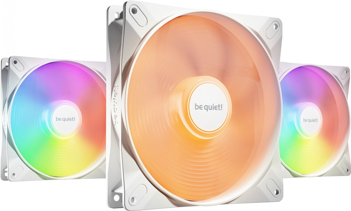be quiet! LIGHT WINGS LX 140mm high-speed White (3-pack) - Kabinet køler - 140mm - Hvid med RGB LED lys - 23 dBA