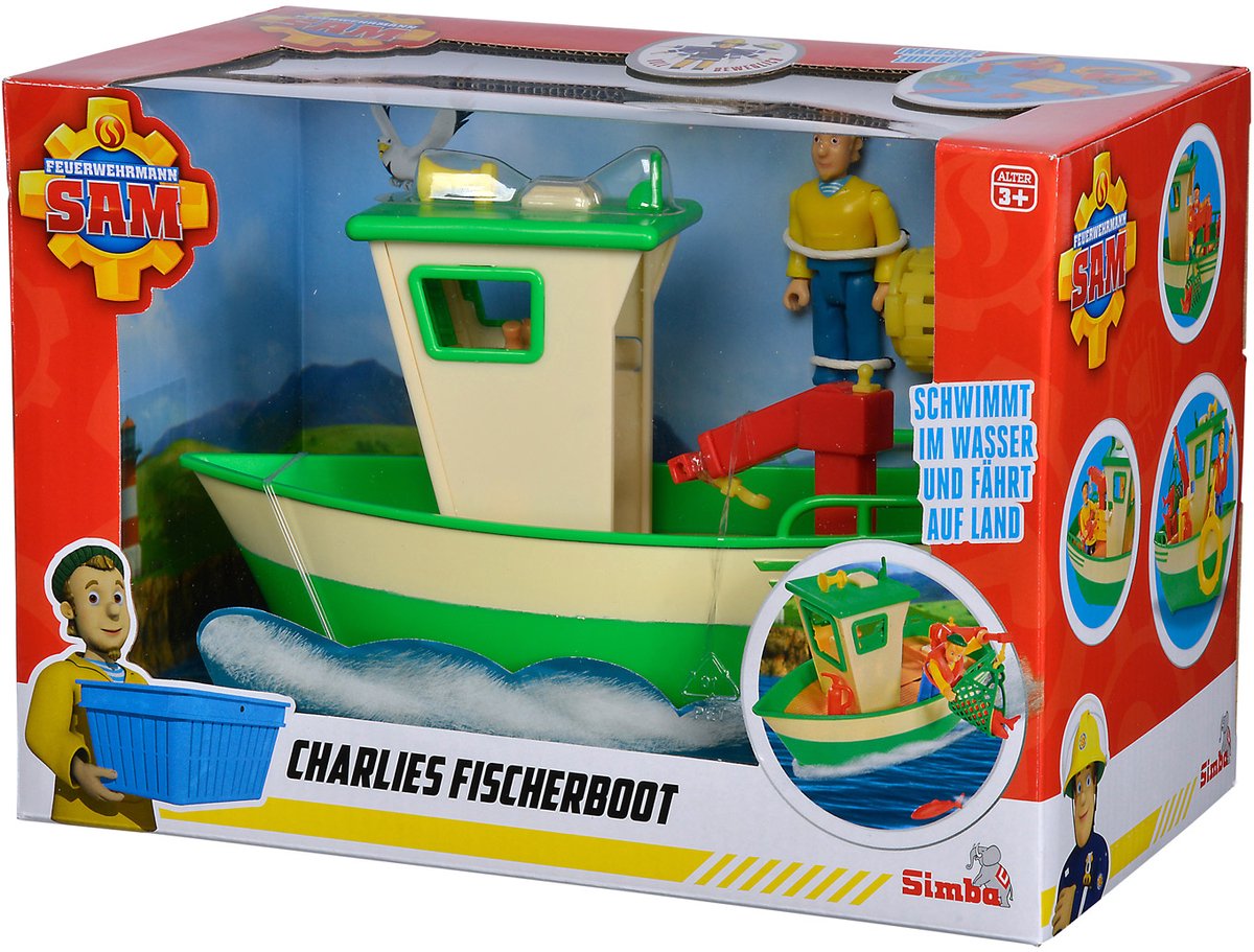 Simba Sam Charlies Fishing Boat and Figurine