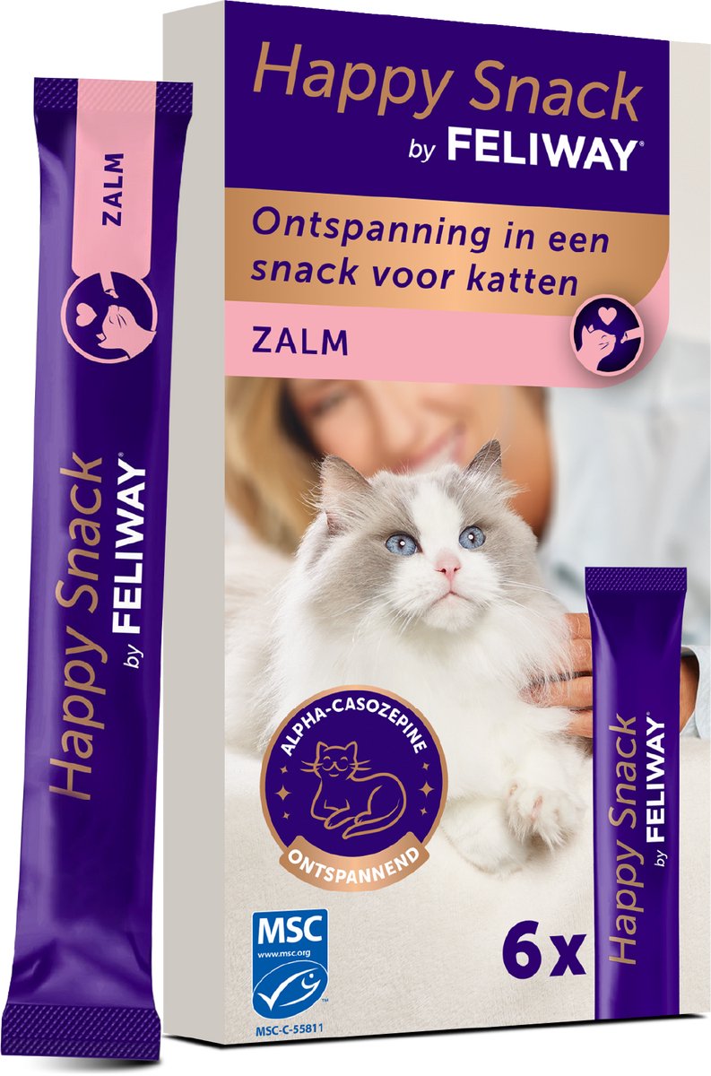 Feliway Happy Snack, laks, 1 æske á 6 sticks