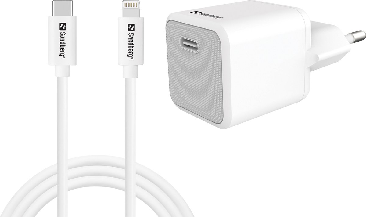 Sandberg 20W USB-C Charger (Includes USB-C to Lightning Cable - 1m)