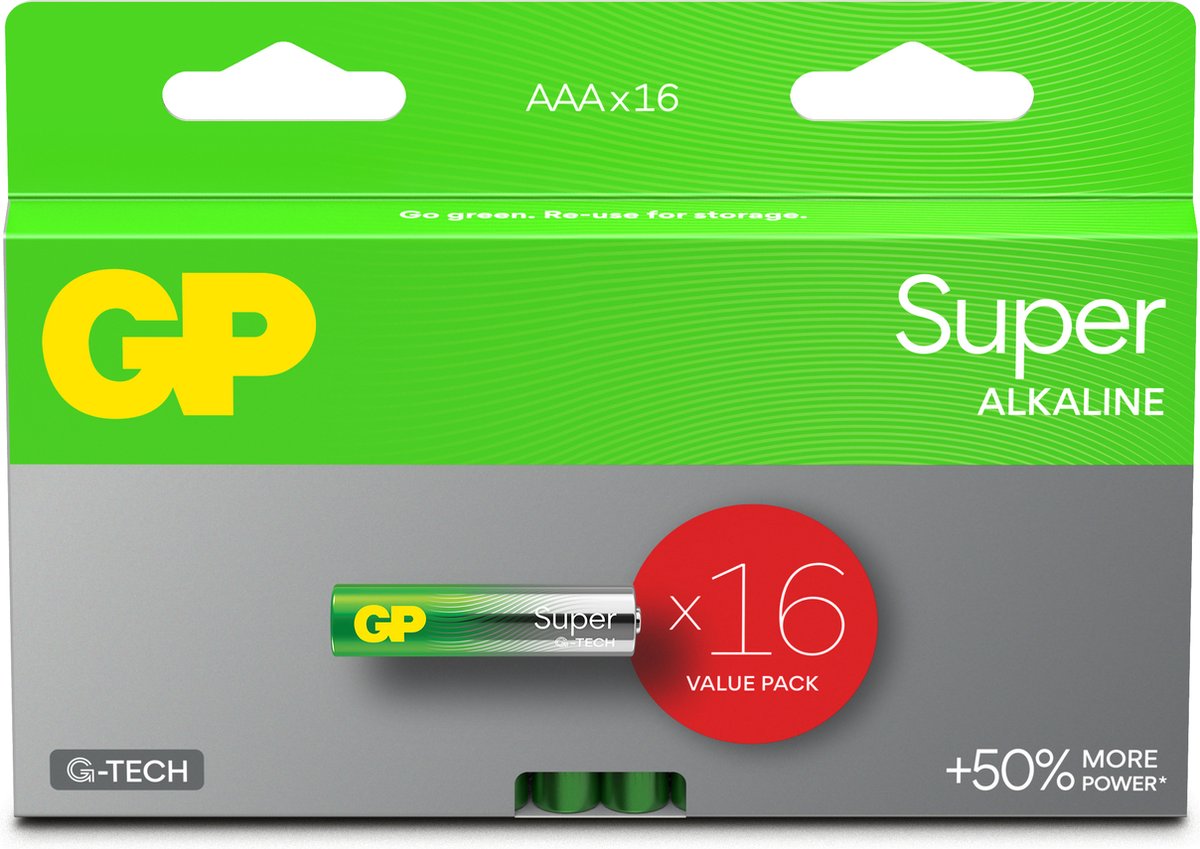 GP Battery Super Alkaline AAA/LR03 16-pack