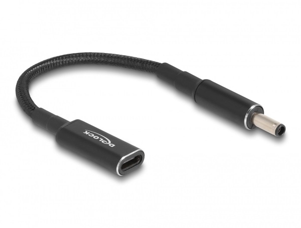DeLOCK - power connector adaptor - USB-C (power only) to DC jack 4.5 x 3.0 mm - 15 cm