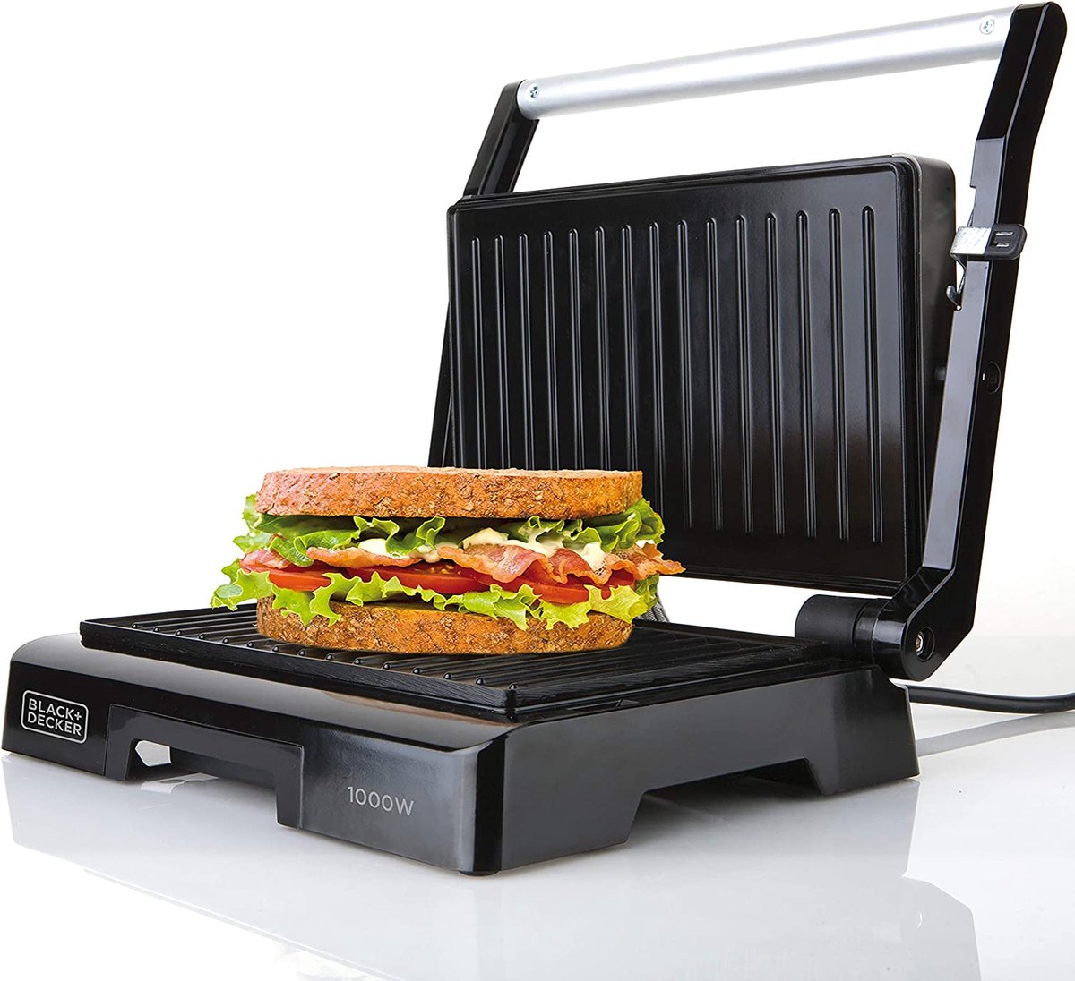 Black & Decker 1000W grill with 23x14.5 surface plates