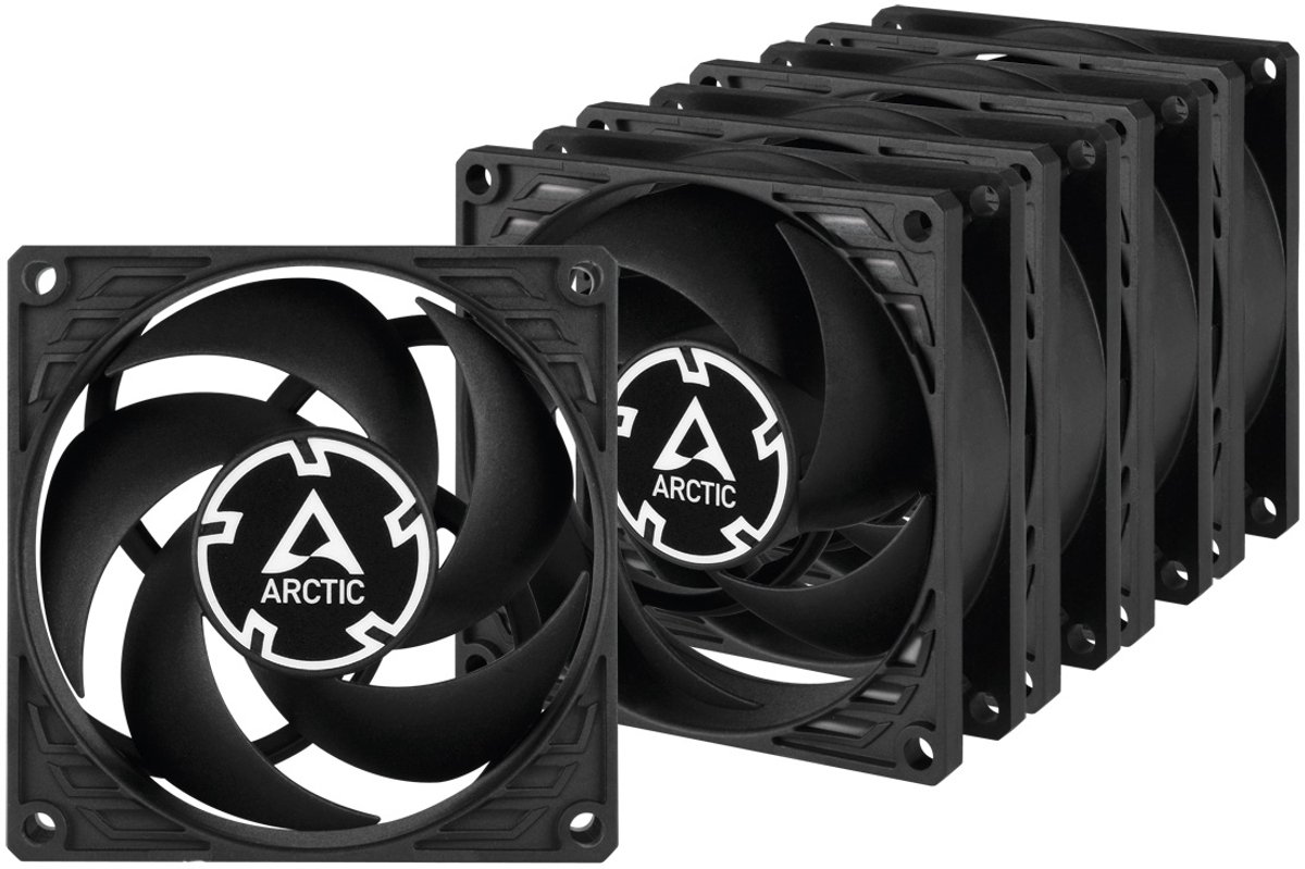 Arctic P8 PWM PST - 5-pack value pack - Kabinet køler - 80mm - Sort - 23 dBA