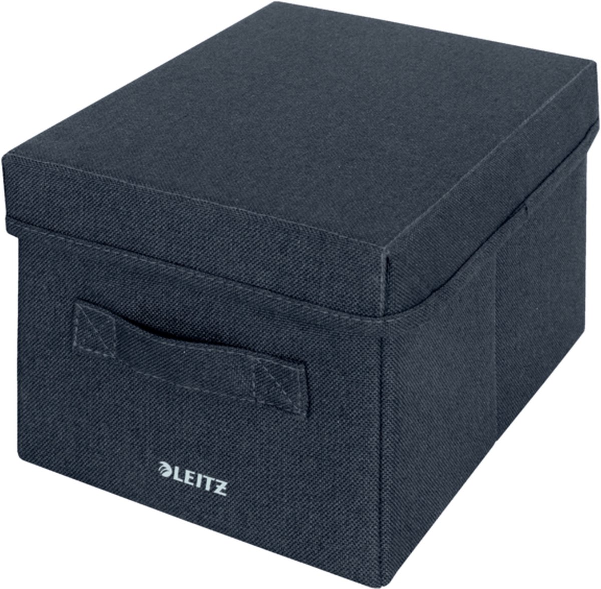 Leitz opbevaringsboks med låg i stof, small, mørkegrå, pakke med 2 stk.
