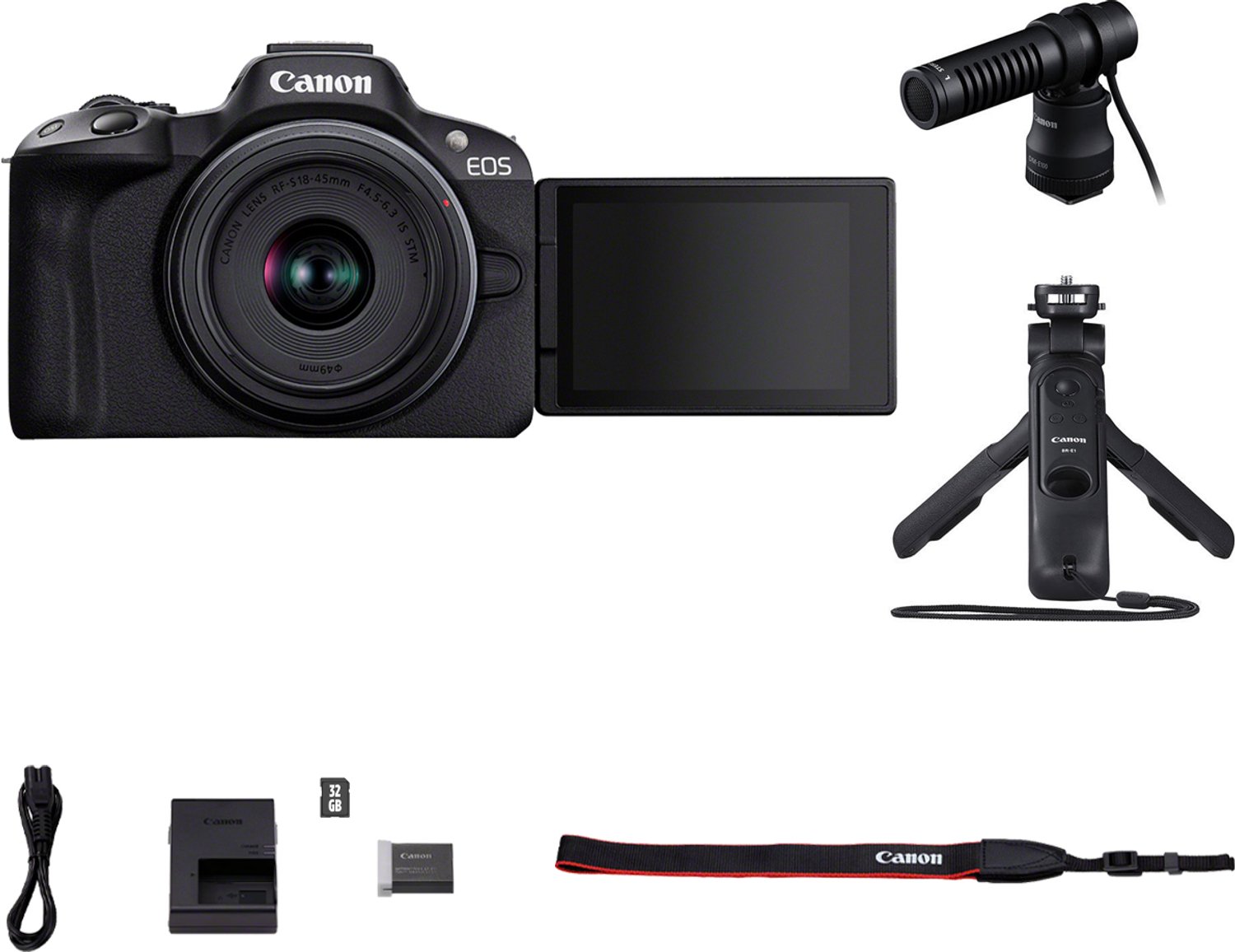 Canon EOS R50 + RF-S 18-45mm F4.5-6.3 IS STM Creator Kit - Sort
