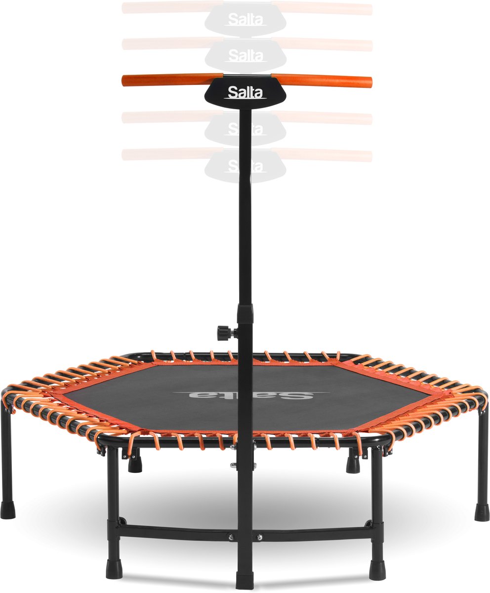 Orange Fitness trampolin med håndtag, orange