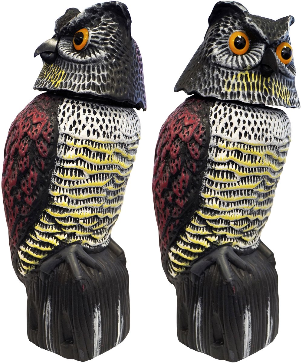 Green>it scarecrow owl with 360° rotating head (1pcs)