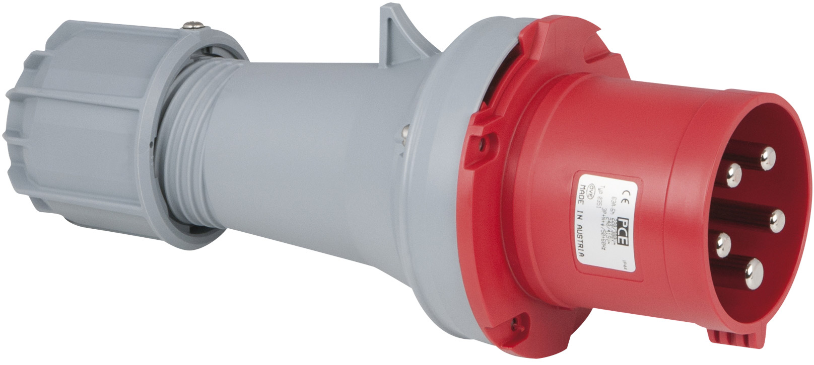 PCE CEE 63 A/400 V 5-poliger Stecker, rot – IP44