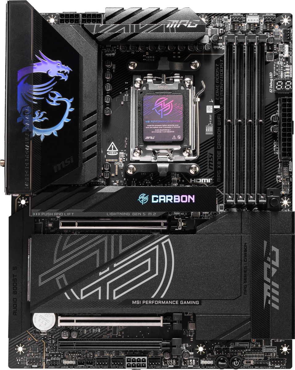 MSI MPG X870E CARBON WIFI placa base AMD X870E Zócalo AM5 ATX