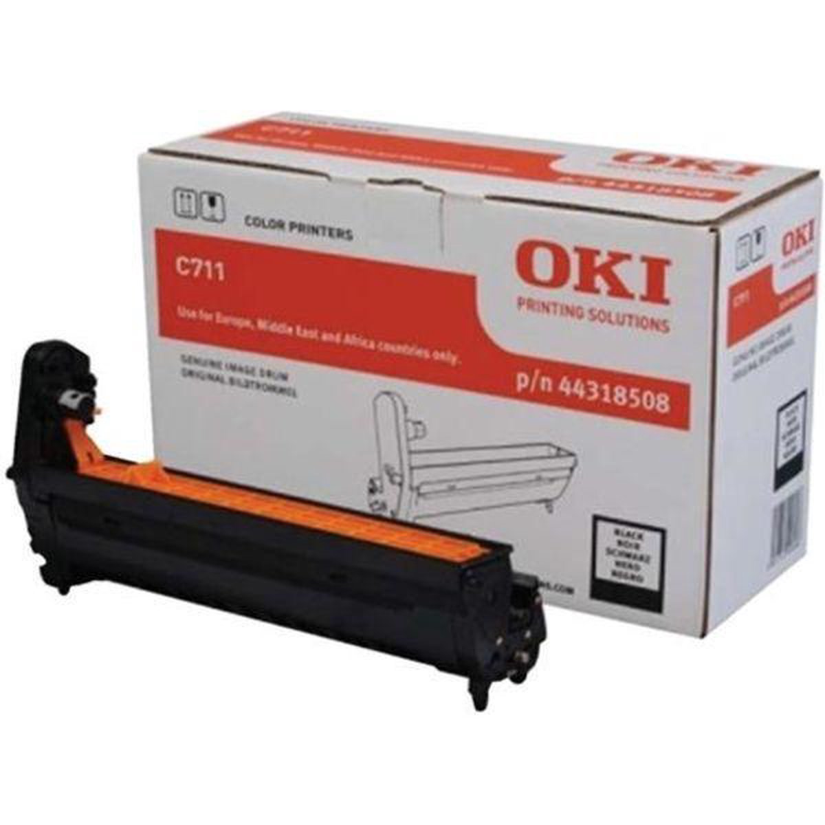 OKI 44318508 Drum kit black. 20K pages ISO/IEC 19752 for OKI C 711