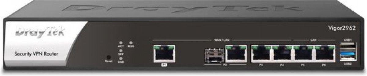 DrayTek Vigor 2962 wired router 2.5 Gigabit Ethernet Black. White